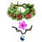 Hawaiian Plumeria Flower Hair Accessories Green flower beach crown Pink Tropical Floral Headpiece (hot pink flower, M)